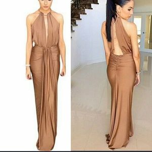 Gold Sheer Like Evening Gown